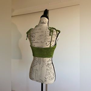 Green corset crop top